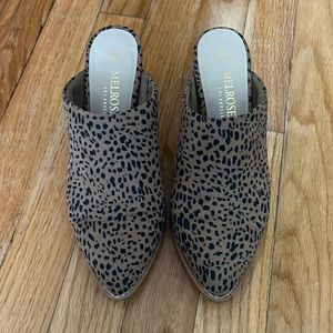 Cheetah print mules, size 6